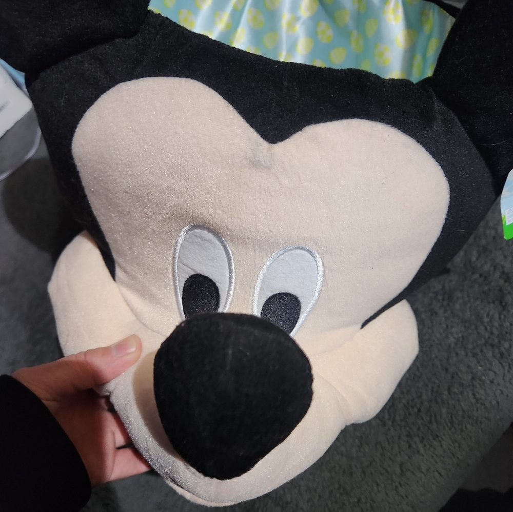 Disney Mickey Mouse Plush Pillow Black Cream